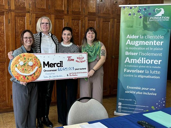 La Fondation Vivre ma santé mentale reçoit un montant de 60 461 $ 