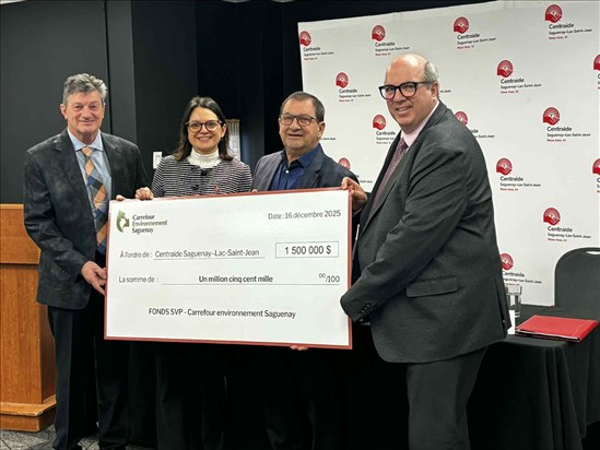 Centraide Saguenay–Lac-Saint-Jean reçoit un fonds perpétuel de 1,5 M$ de la part de Carrefour environnement Saguenay