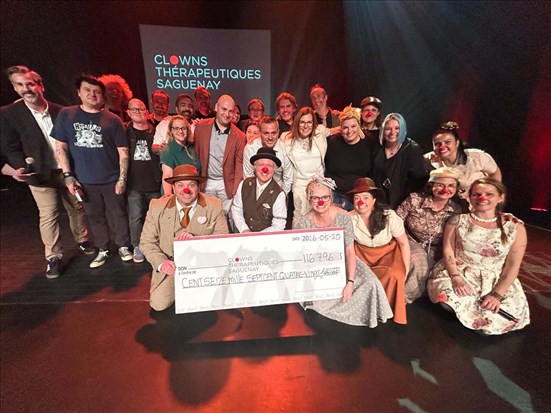 Un montant record amassé pour les Clowns thérapeutiques Saguenay